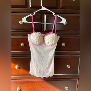 Beautiful pink heart tank top lingerie